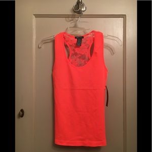 Women Teen Small Tank Racerback Lace Stretch New